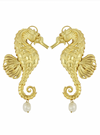 Gold Pearl Seahorse earrings