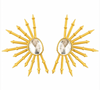 Sun burst gold plated earrings