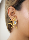 Sun burst gold plated earrings